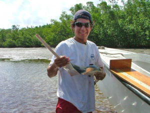 armando, Florida Sea Grant extension agent, performing sawfish sampling